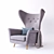 Luxurious Wing Lounge Armchair 3D model small image 2