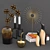 Designer Decor Set: Vase, Marble Decoration, Cherry, Penguin, Candleholder 3D model small image 1