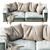 Luxury Newport 84" Sofa 3D model small image 2