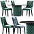 Luxury Chesterfield Dining Set 3D model small image 1