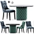 Luxury Chesterfield Dining Set 3D model small image 2