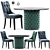 Luxury Chesterfield Dining Set 3D model small image 4