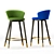 Sleek Metal Bar Stool 3D model small image 5