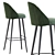 Modern Nubuck Barstool with Gloss Varnish Frame 3D model small image 4