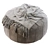 Hand-Tooled Moroccan Pouf: Vintage Round Beauty 3D model small image 3