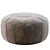 Hand-Tooled Moroccan Pouf: Vintage Round Beauty 3D model small image 4