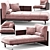 Luxurious Minotti Luggage Chaise Lounge 3D model small image 1