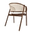 Sleek Cane Rattan Chair 3D model small image 3