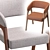Modern Beige & Brown Chair 3D model small image 2