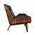 Modern Brazilian Leather Chair 3D model small image 2
