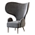 Exquisite Wingback Leather Chair 3D model small image 2