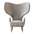 Exquisite Wingback Leather Chair 3D model small image 3