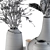 Elegant Vases & Dried Blooms 3D model small image 5