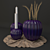 Elegant Vase Trio with Pampass Plant 3D model small image 4