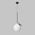 Modern Black Pendant Light 3D model small image 1