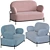 Elegant Coco 2-Seater Sofa 3D model small image 1