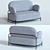Elegant Coco 2-Seater Sofa 3D model small image 2