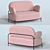 Elegant Coco 2-Seater Sofa 3D model small image 6