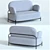 Elegant Coco 2-Seater Sofa 3D model small image 14