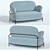 Elegant Coco 2-Seater Sofa 3D model small image 16