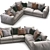 Modern Asolo Flexform Sofa 3D model small image 3