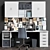 Modern Office Furniture Set: Wardrobe, Table, Chair, Stationery, Laptop, Folder 3D model small image 1