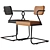 Elegant Metal Frame Chair 3D model small image 1