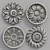 Elegant Decorative Rosettes Set 3D model small image 3