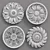 Elegant Decorative Rosettes Set 3D model small image 5