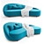 Modern Curve Sofa by Patrick Naggar 3D model small image 1