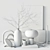 Elegant White Decor Set: Vase, Mirror, Candles & More 3D model small image 4