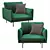 Luxurious Velvet Armchair: Moby 3D model small image 1