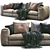Asolo Flexform Leather Sofa: Timeless Elegance 3D model small image 5