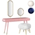 Pearl Marshmallow Dressing Table: Elegant and Luxurious 3D model small image 6