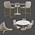 Stylish Dining Set: Table & Chairs 3D model small image 1