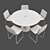 Stylish Dining Set: Table & Chairs 3D model small image 3