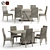 Modern Alf DaFre Mont Blanc Dining Set 3D model small image 1