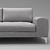 Vittorio Pearl Gray 3-Seater Sofa 3D model small image 3