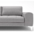 Vittorio Pearl Gray 3-Seater Sofa 3D model small image 7