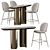 Elegant Gabriel Oval Table & Gubi Beetle Stool 3D model small image 1