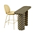 Elegant Gabriel Oval Table & Gubi Beetle Stool 3D model small image 5