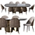 Oscar Opera Table & Chair Set 3D model small image 2