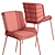 Italian Handmade Traba Red Chair 3D model small image 5