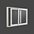 Sleek Aluminum Sliding Door & Window 3D model small image 3