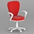 Kids Bureaucrat Chair with Wheels 3D model small image 5