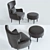 DivanOFF27 Armchair with Ottoman: Stylish Comfort for Your Space 3D model small image 3
