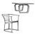 Vintage Dining Set: Mesa de comedor 4221 and Chair T13 3D model small image 5