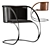 Scandinavian Leather Dining Set 3D model small image 3