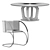 Scandinavian Leather Dining Set 3D model small image 5