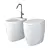 Sleek White Toilet 3D model small image 1